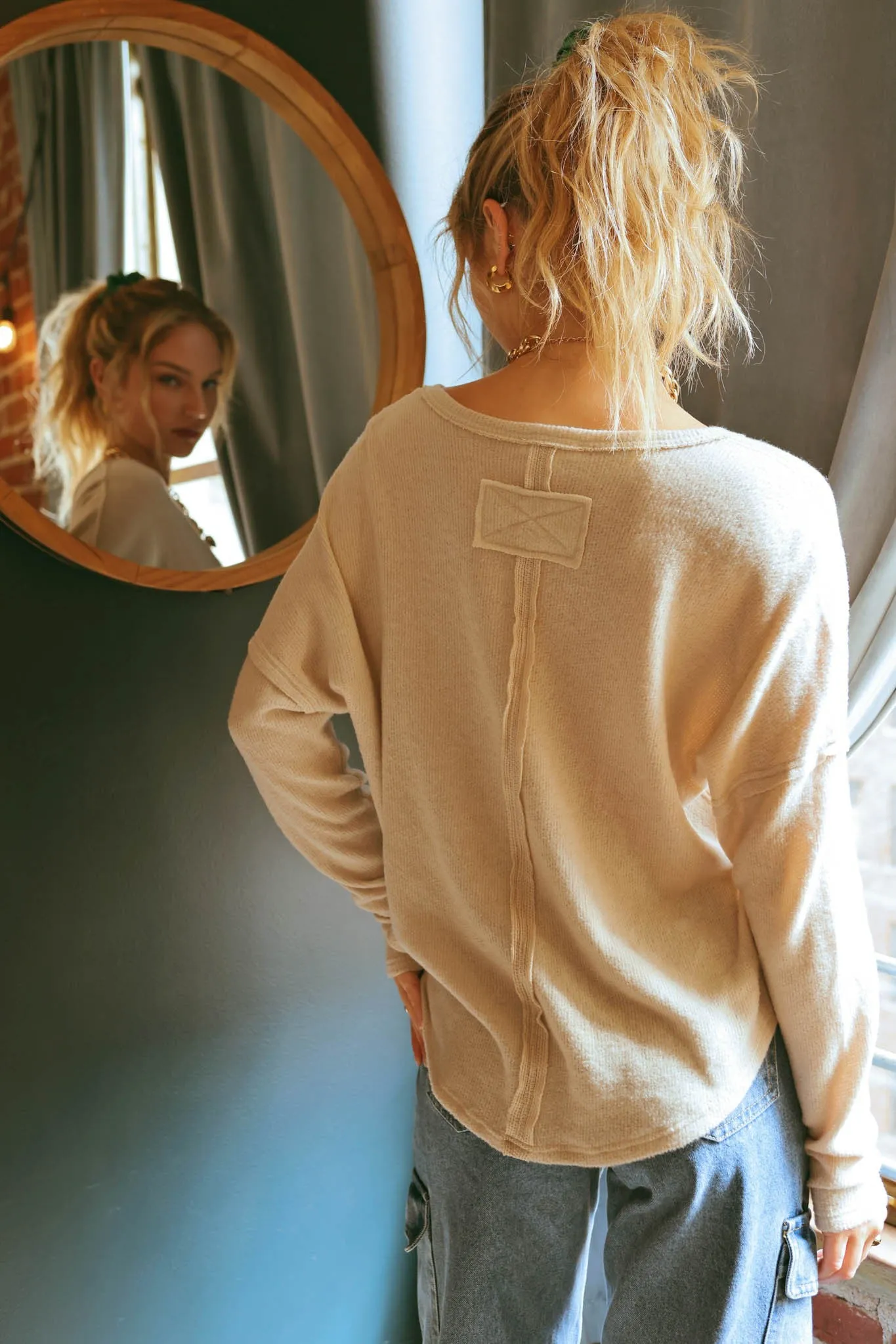 Sofia Split Neck Knit Top