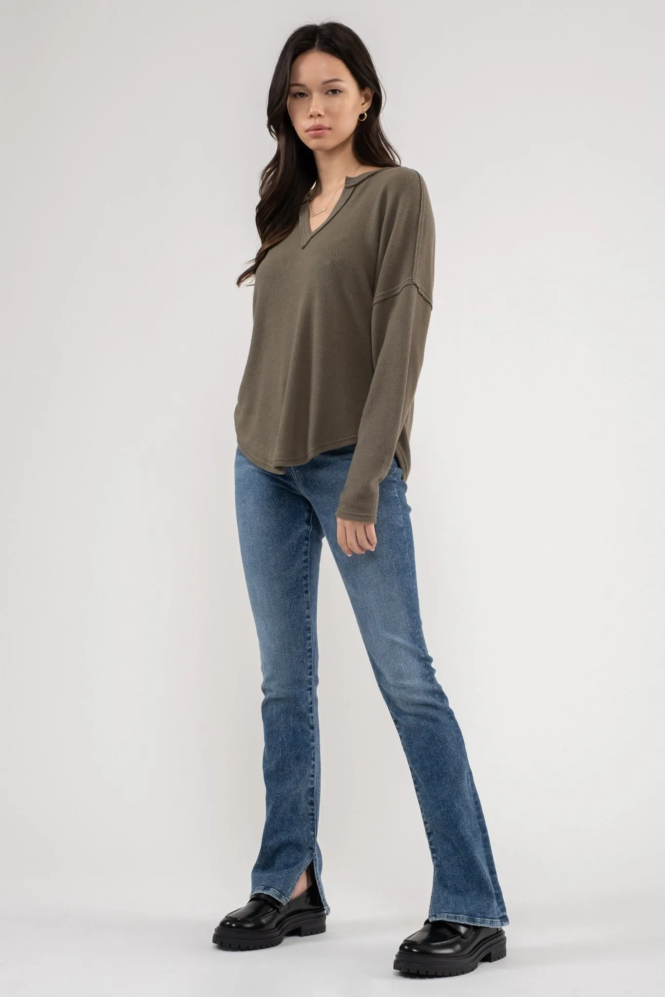 Sofia Split Neck Knit Top