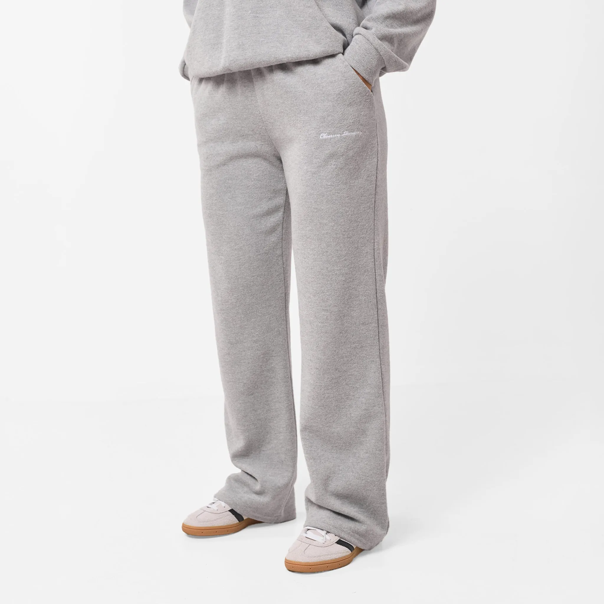 Soft Knit Crewneck Tracksuit | Grey Marl