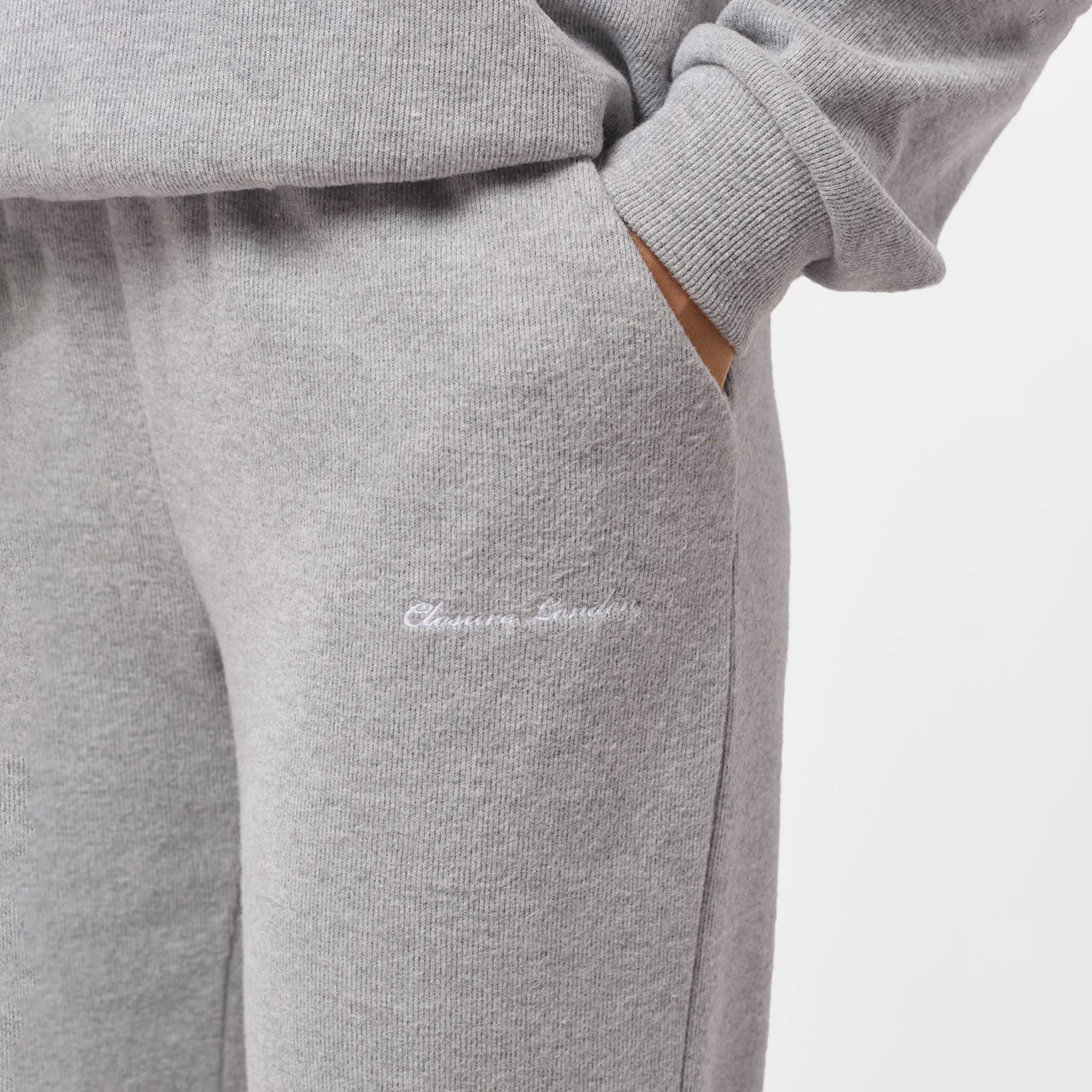 Soft Knit Crewneck Tracksuit | Grey Marl