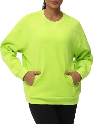 THE GYM PEOPLE Womens' Fleece Crewneck Loose fit Soft Oversized Pullover Sweatshirt