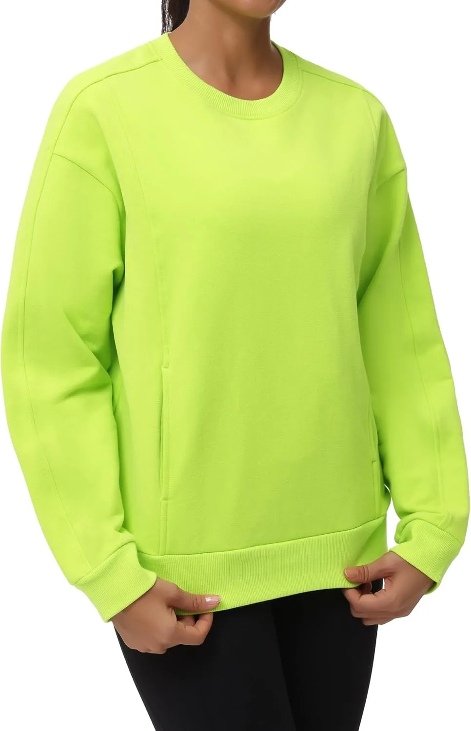 THE GYM PEOPLE Womens' Fleece Crewneck Loose fit Soft Oversized Pullover Sweatshirt