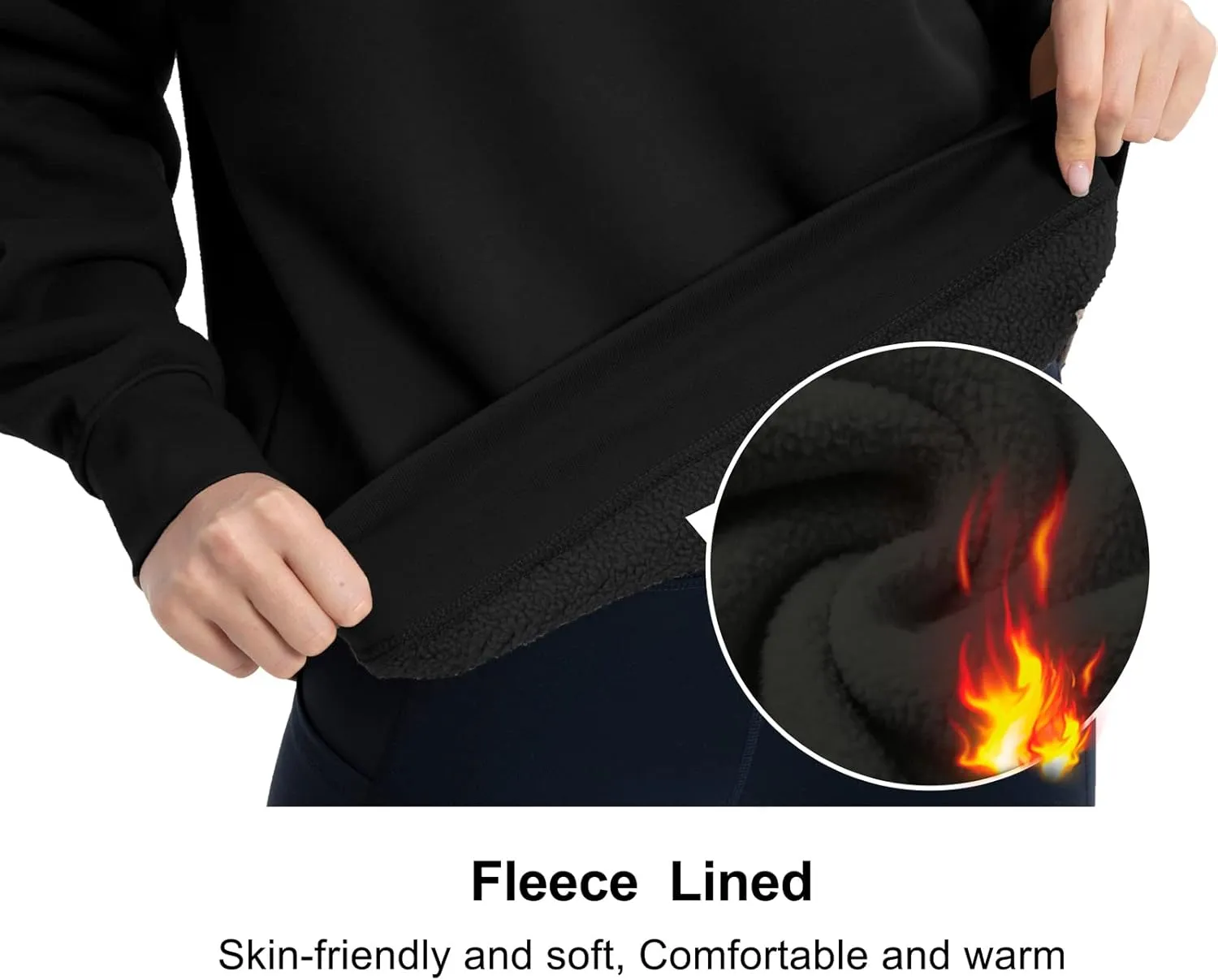 THE GYM PEOPLE Womens' Fleece Crewneck Loose fit Soft Oversized Pullover Sweatshirt