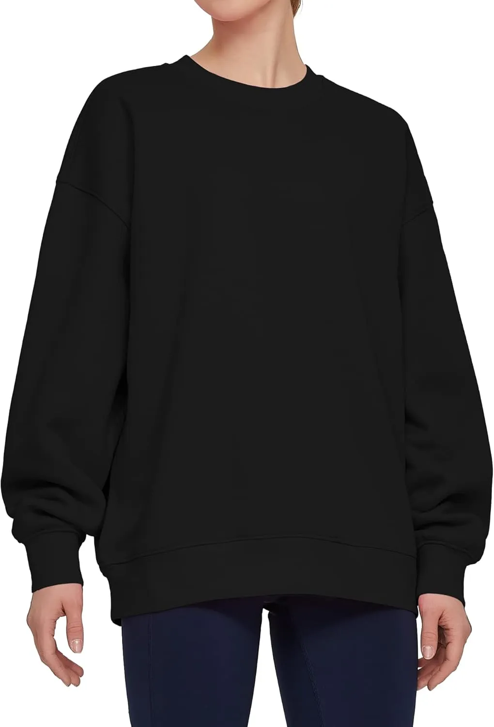 THE GYM PEOPLE Womens' Fleece Crewneck Loose fit Soft Oversized Pullover Sweatshirt