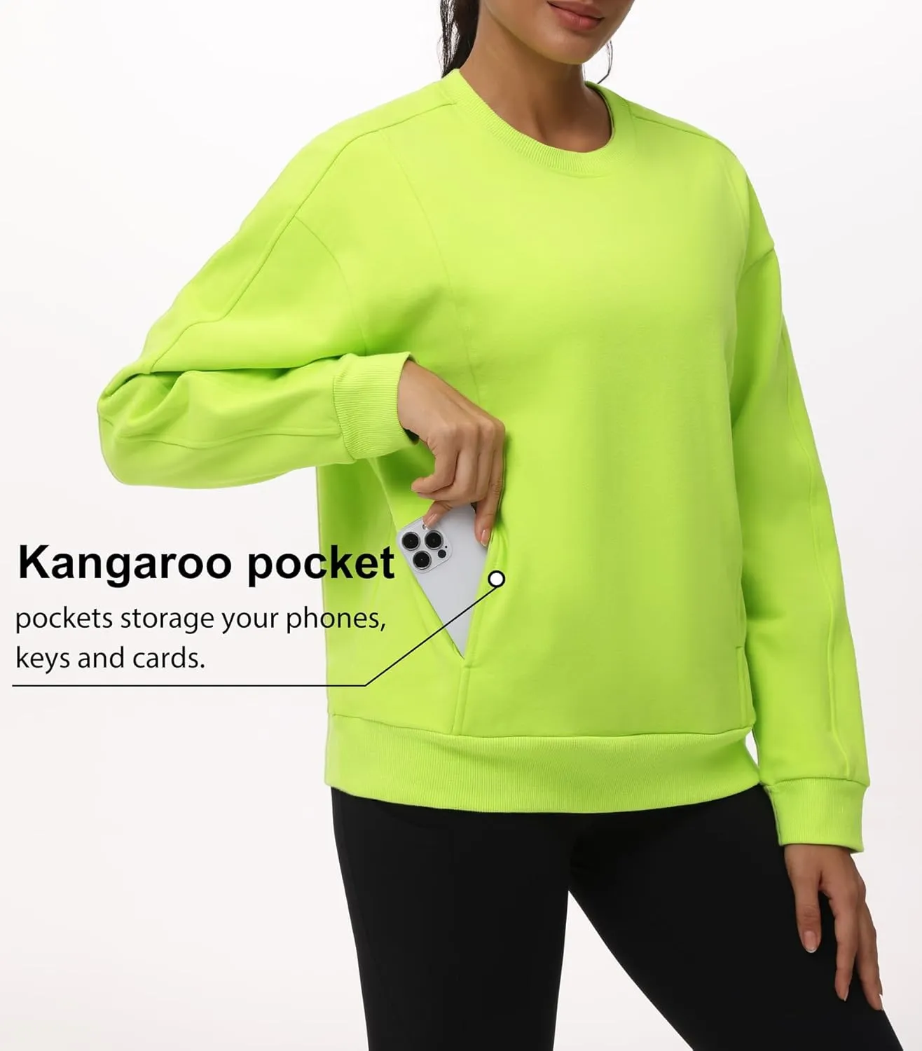 THE GYM PEOPLE Womens' Fleece Crewneck Loose fit Soft Oversized Pullover Sweatshirt