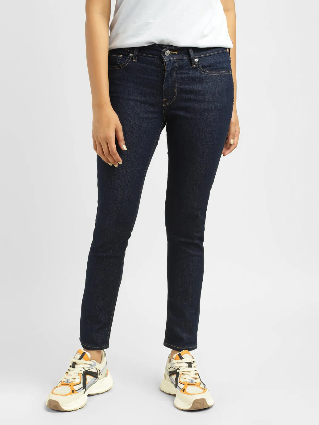Women's 711 Indigo Skinny Fit Mid Rise Jeans