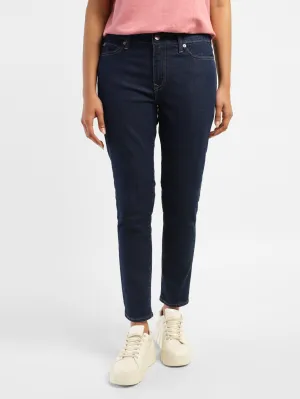 Women's 711 Navy Blue Skinny Fit Mid Rise Jeans