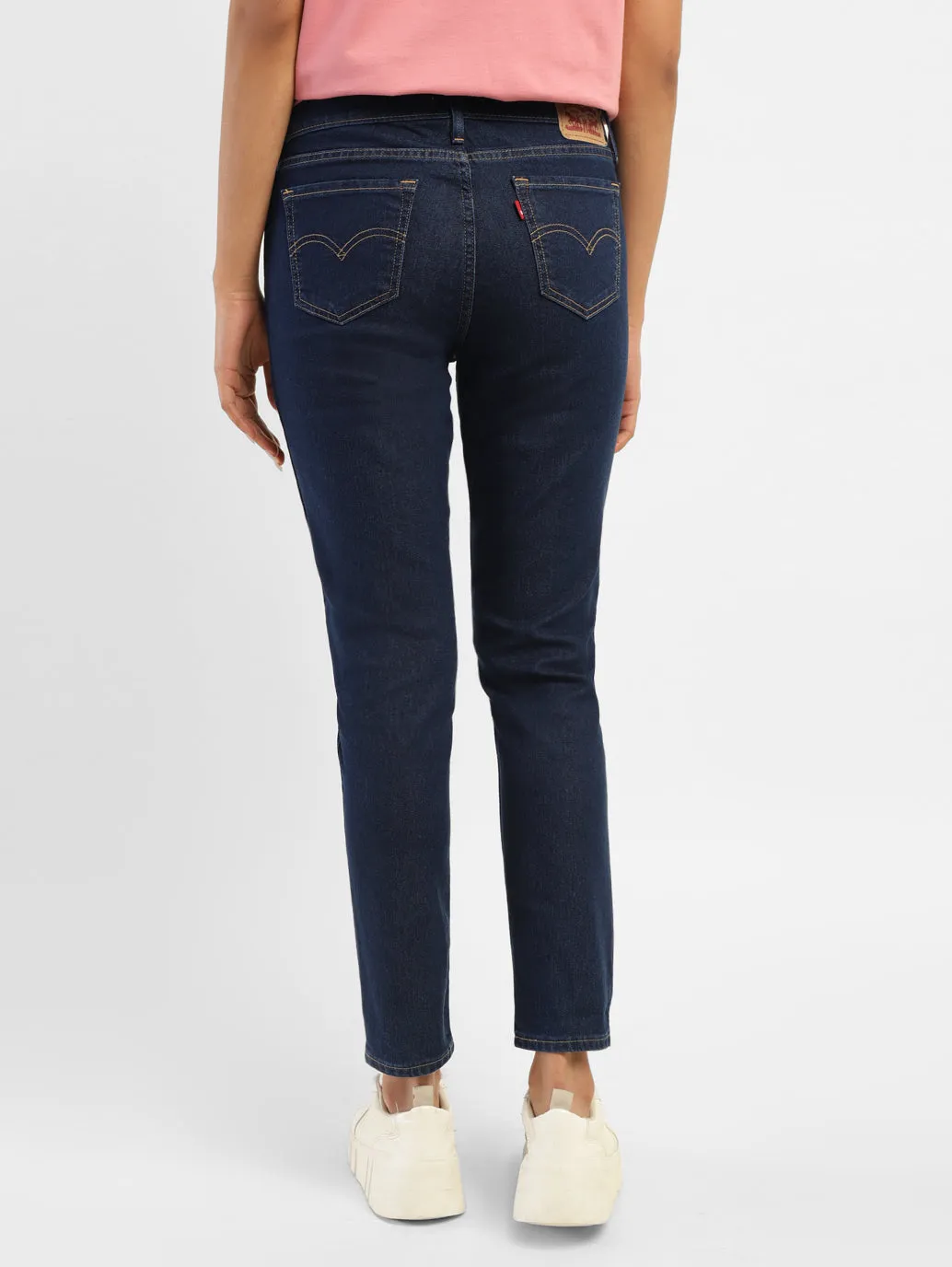 Women's 711 Navy Blue Skinny Fit Mid Rise Jeans