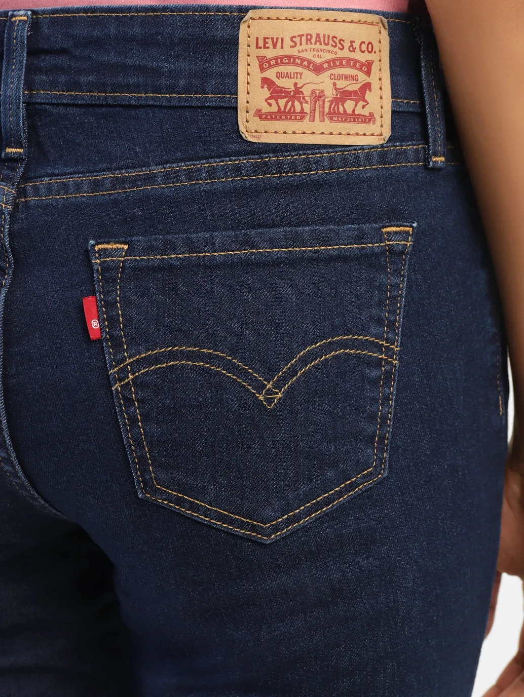 Women's 711 Navy Blue Skinny Fit Mid Rise Jeans