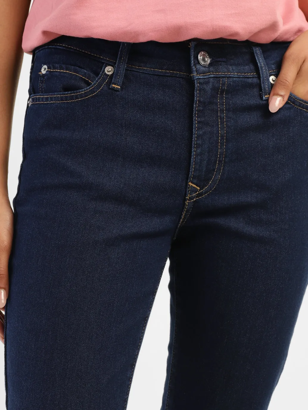 Women's 711 Navy Blue Skinny Fit Mid Rise Jeans