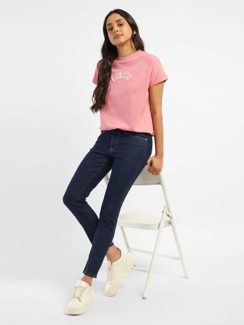 Women's 711 Navy Blue Skinny Fit Mid Rise Jeans