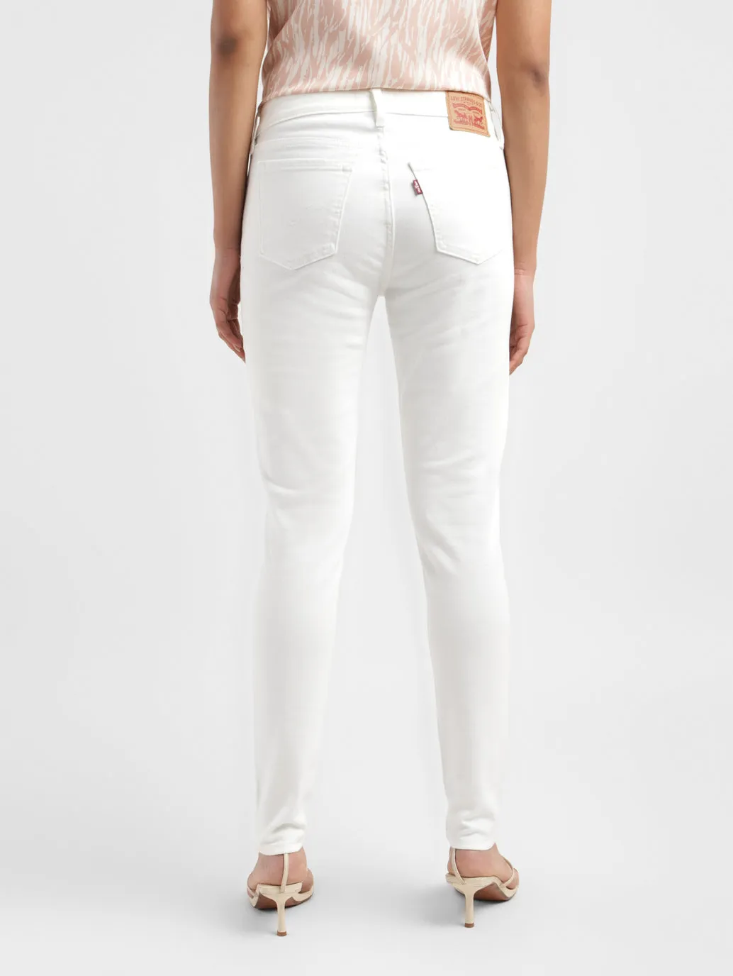 Women's 711 White Skinny Fit Mid Rise Jeans