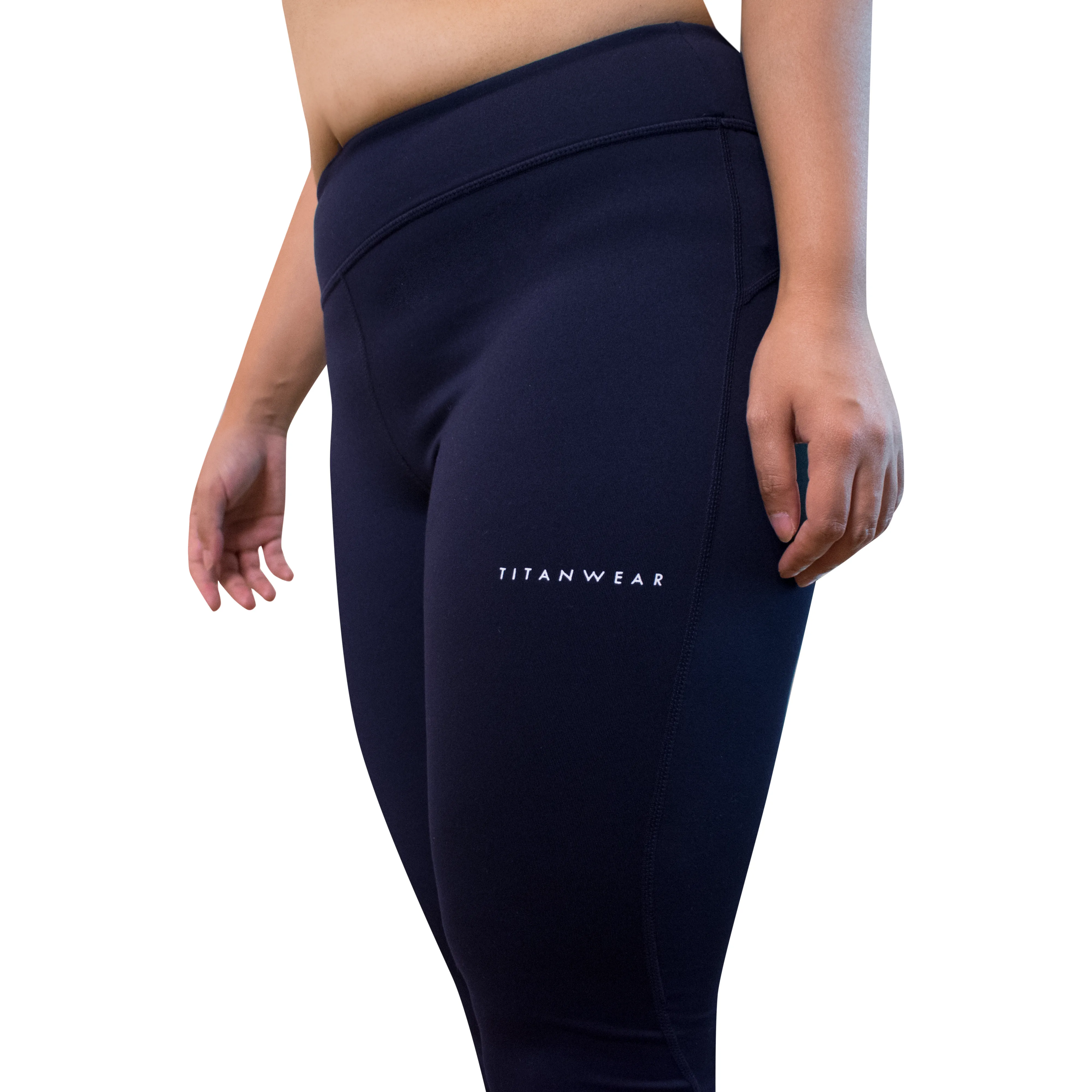 Women's High Waisted Ankle Leggings - Navy Blue