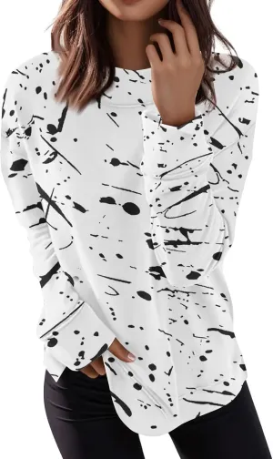 Womens Oversize Sweatshirt Casual Crew Neck Sweatshirt Loose Soft Long Sleeve Pullover Tops Fall 2024