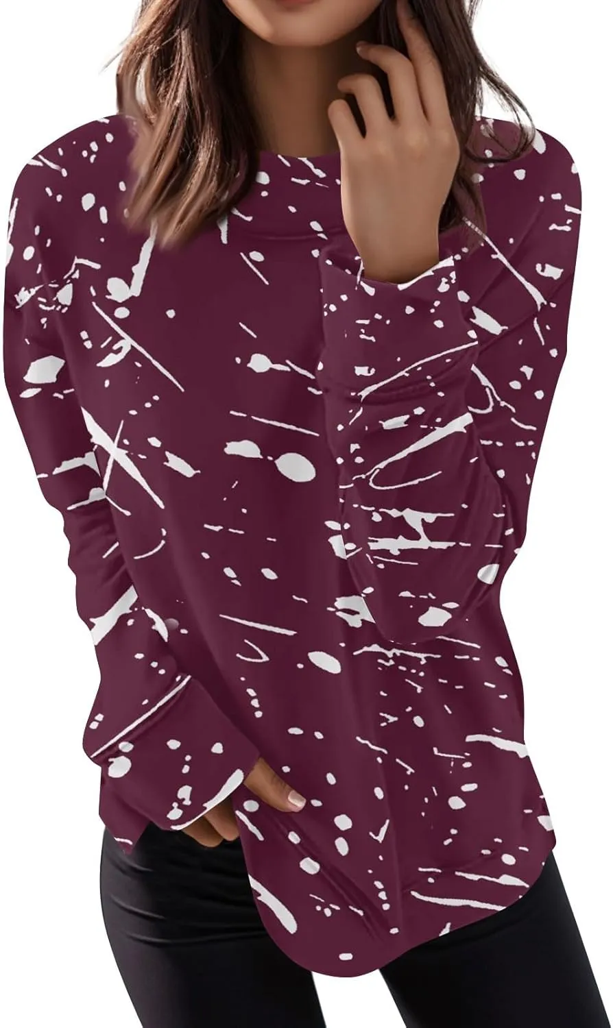 Womens Oversize Sweatshirt Casual Crew Neck Sweatshirt Loose Soft Long Sleeve Pullover Tops Fall 2024