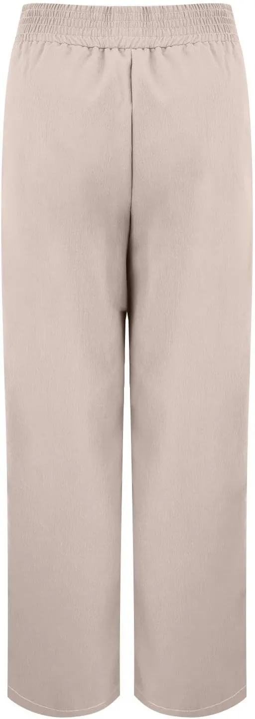 Women's Stylish Linen Palazzo Pants V-Crossover Waisted Wide Leg Casual Lounge Trousers Summer Boho Yoga Beach Pants