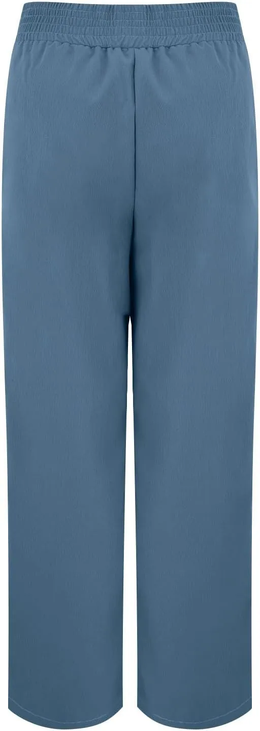 Women's Stylish Linen Palazzo Pants V-Crossover Waisted Wide Leg Casual Lounge Trousers Summer Boho Yoga Beach Pants